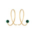 Malachite 18K Gold Hammered Line Hoop Earrings
