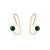 18-Karat Yellow Gold Malachite Forging Line Paper Clip Fine Earrings