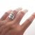 Natural Emerald sterling silver Wide Ring