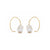 HSU 18-Karat Yellow Gold Freshwater Pearls Wire Drawing Forging Half Circle Earring  (MM)(F)