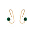 18-Karat Yellow Gold Malachite Forging Line Paper Clip Fine Earrings
