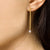 Unfinishing Line gold extended line sterling silver Pearl earring   (UL19)