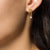HSU  curve dropping gold sterling silver pearl earring  (UL19)