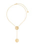 HSU Flowing Sterling Silver Gold-Plated Pearl Flowing Pattern double circle pendant necklace
