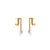 HSU  curve dropping gold sterling silver pearl earring  (UL19)