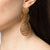 HSU Flowing Sterling Silver Gold-Plated pattern triple circles hanging Earrings