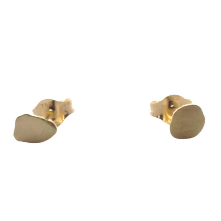 18 Karat Yellow Gold Forging Irregular Form Earrings HSU