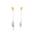 (A) HSU sterling silver gold plated chain pearl drop earring (DC4)