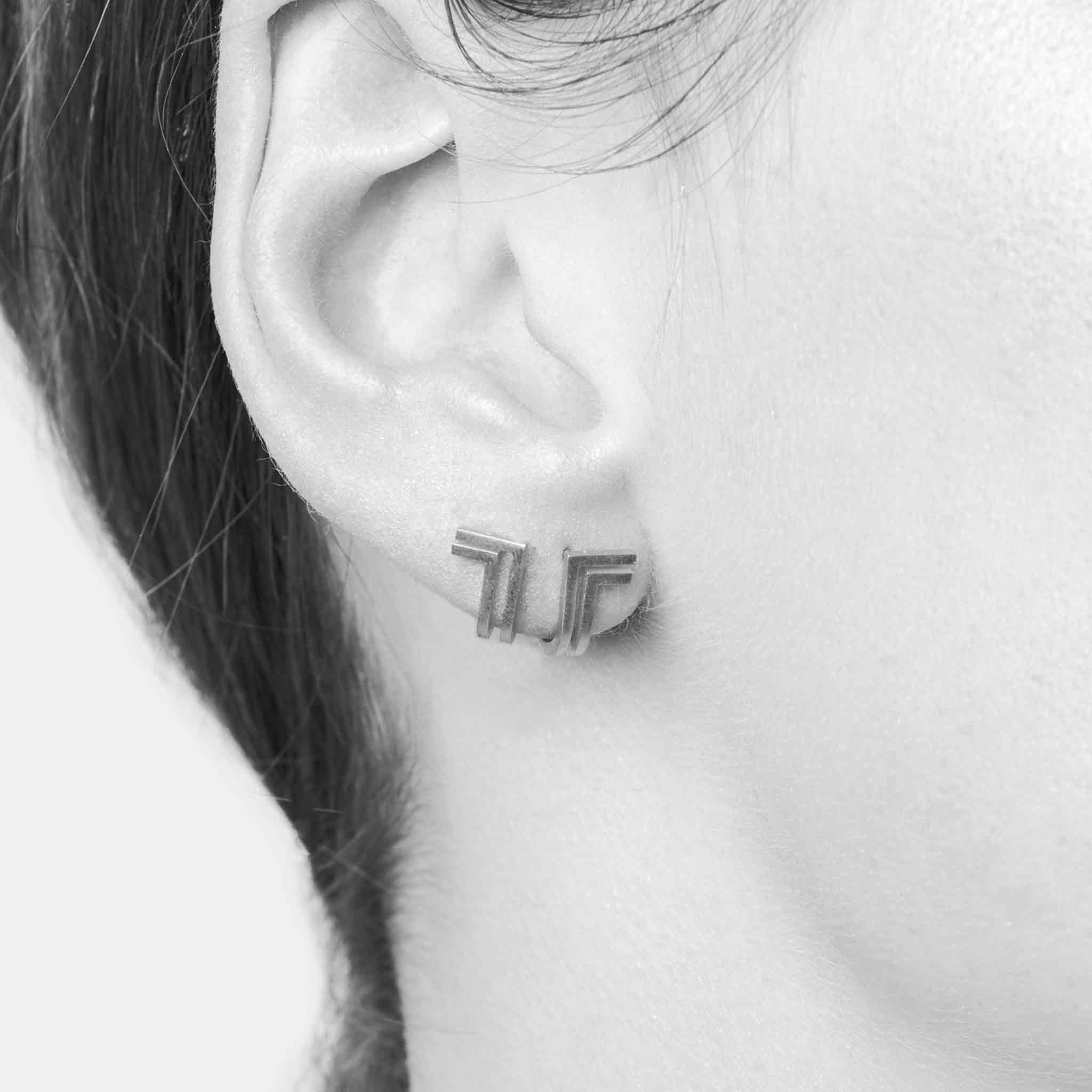 Silver line earrings cheap