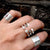 (A) Unfinishing Line sterling silver stacked open ring