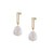 HSU Freshwater Pearl Sterling silver Double line dropping earring (DC19)