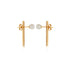 HSU One or Two  Gold plated Sterling Silver Rectangular Bar Pearl Earring (MM)