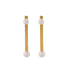 HSU One or Two Gold plated Sterling Silver long Bar double Pearl Earring (DC29)