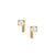 HSU square curve sterling silver single pearl gold earring  (UL19)