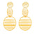 HSU Flowing Sterling Silver Gold-Plated pattern triple circles hanging Earrings