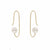 HSU 18-Karat Yellow Gold Akoya Pearls Wire Drawing Forging Hanging Earring  (MM)(F)