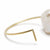 HSU 18-Karat Yellow Gold Freshwater Pearls Wire Drawing Forging Half Circle Earring  (MM)(F)