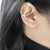 Unfinishing Line  double lines curve sterling silver earring  (UL19S)(UL19)