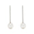 Unfinishing Line perspective sterling silver pearl earring  (UL22)