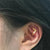 HSU curve sterling silver gold earring (single one)(UL)
