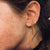 (A) HSU curve sterling silver gold earrings (UL21)(UL)