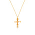Sterling Silver Gold-Plated Textured Cross Necklace / Gold (TI)